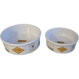 Set of 2‎ Dogs Uncorked funny Dog Dishes by Castlemere sm.7"x2.5" Lg 8.5"x3" EUC